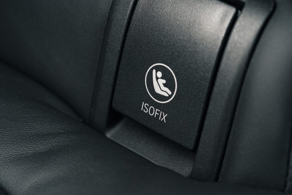 ISOFIX child car seat fastening close up
